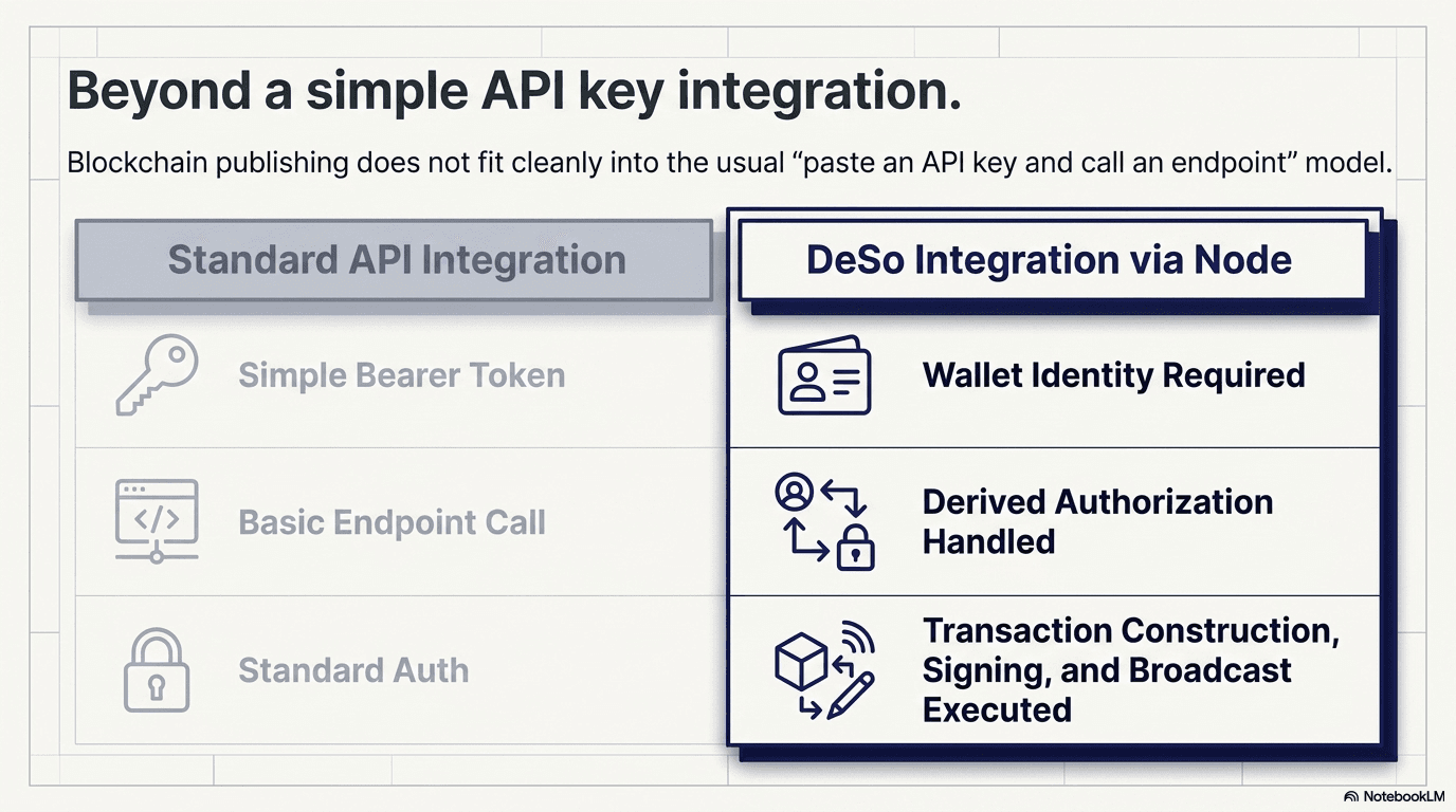 Standard API Integration vs DeSo Integration via Node
